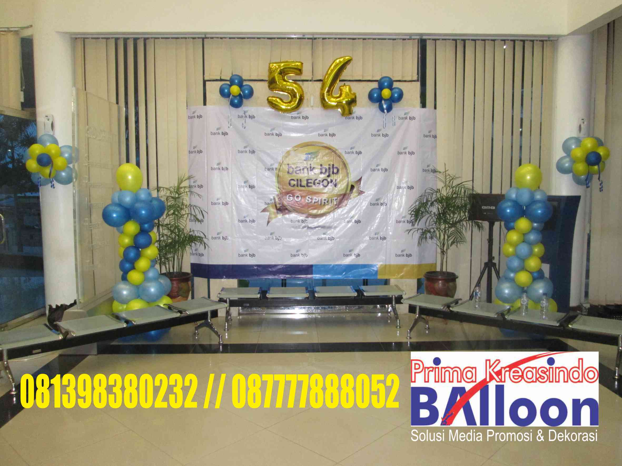  Dekorasi balon ulang tahun bank BJB KE 54 TAHUN 